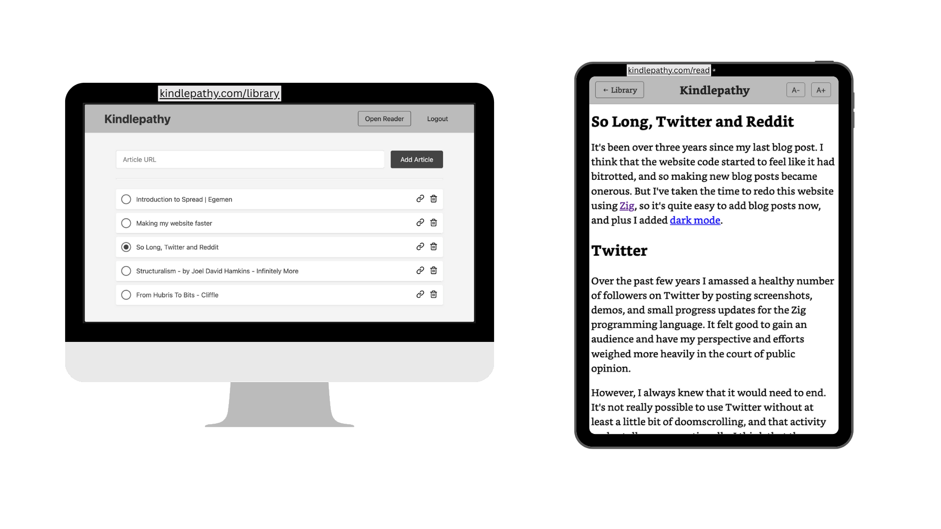 Kindlepathy screens